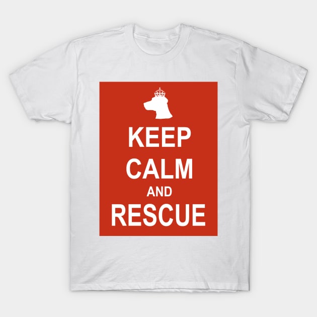 Keep Calm and Rescue (Dogs) T-Shirt by Naves